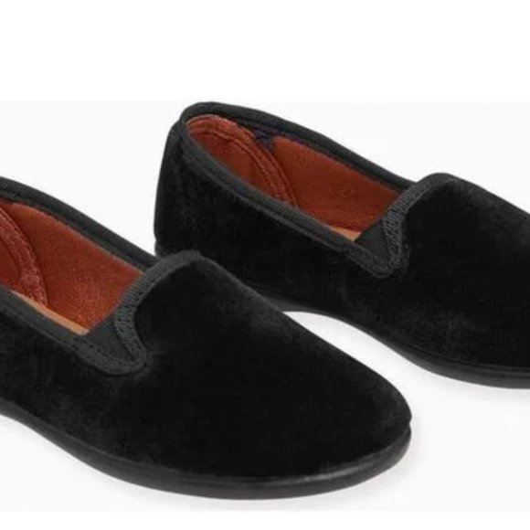 La Coqueta Boys/Girls Black Velvet Slippers Size 32 - Picture 3 of 8